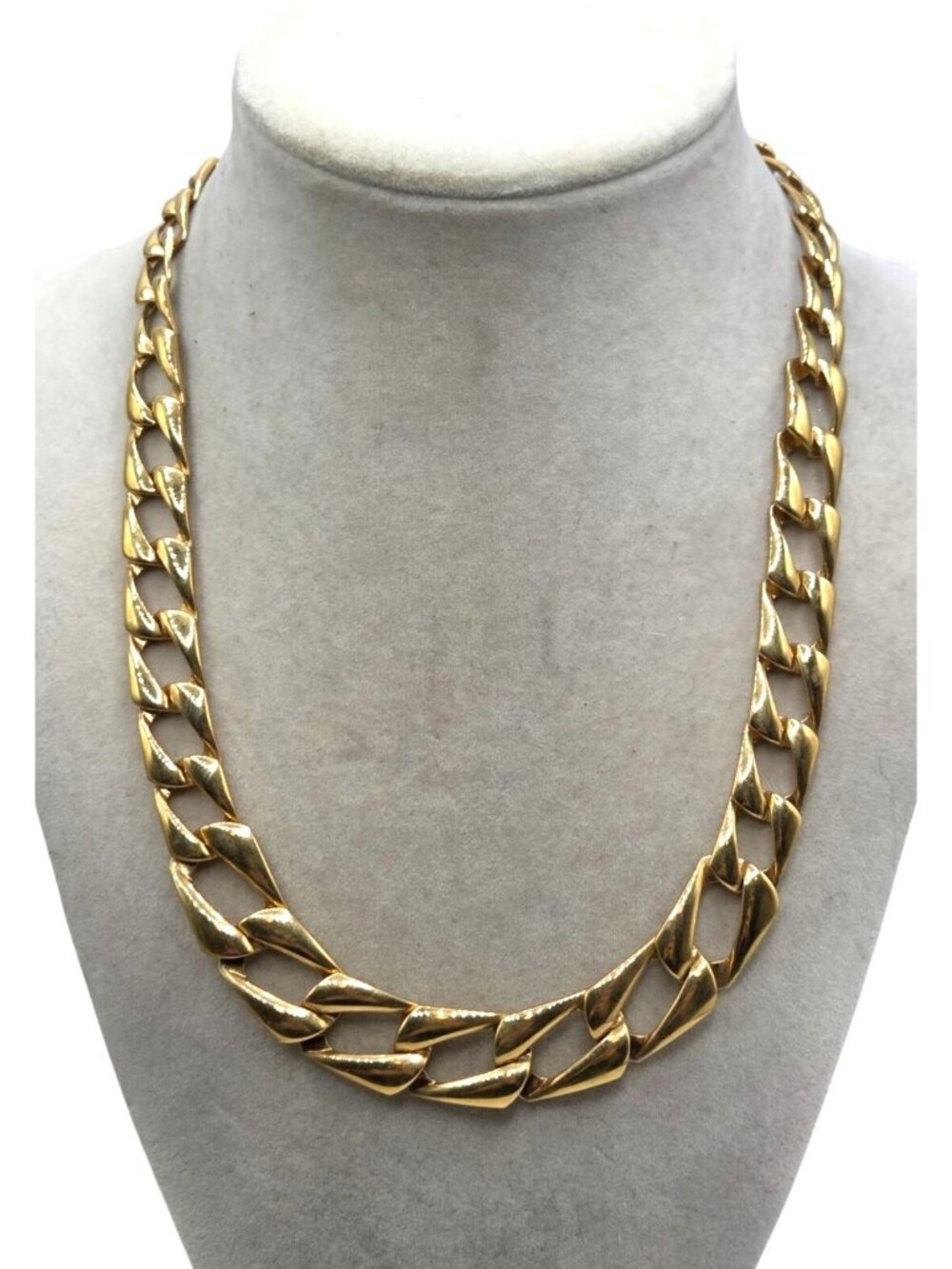 Gold-Tone Chunky Cuban Link Chain Necklace 18-Inch For Men Or Women